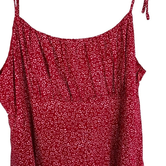 Sundae Muse Carter Dress Womens Size 2 - 4 XS Red Ruffle Mini Tie Shoulder - Picture 5 of 16